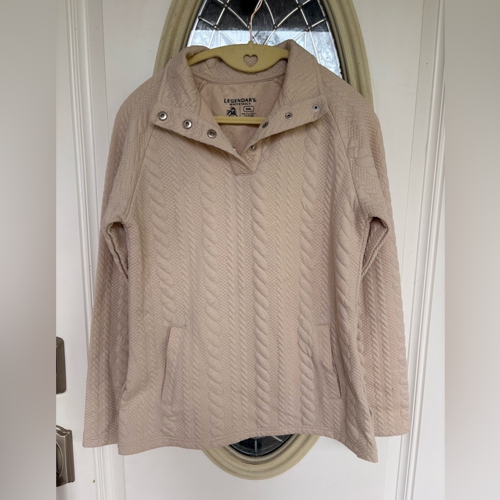 Legendary Whitetails Women's Beige Cowl Neck Sweater